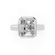 Radiant Cut Bezel Setting Lab Grown Diamond Engagement Ring