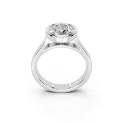 Round Cut Bezel Setting Lab Grown Diamond Engagement Ring