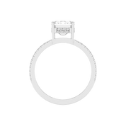 Emerald Cut Split Shank Lab Grown Diamond Engagement Ring with Pave Setting