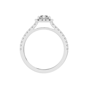 Radiant Cut Pave Setting Halo  Lab Grown Diamond Engagement Ring (1.8 mm width)