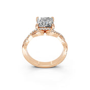 Pave Lab Grown Diamond Engagement Ring with Princess Center Stone