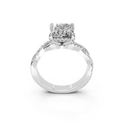 Pave Lab Grown Diamond Engagement Ring with Princess Center Stone