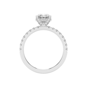 Oval Cut Hidden Halo  Pave  Lab Grown Diamond Engagement Ring