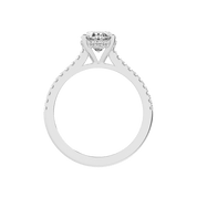 Oval Cut Square Prong Pave  Lab Grown Diamond Engagement Ring