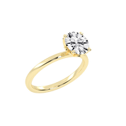 Round Cut Floral  Solitaire Lab Grown Diamond Engagement Ring (2 mm width)