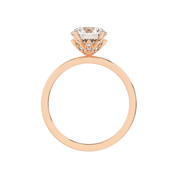 Round Cut Floral  Solitaire Lab Grown Diamond Engagement Ring (2 mm width)