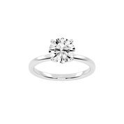 Round Cut Floral  Solitaire Lab Grown Diamond Engagement Ring (2 mm width)