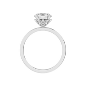 Round Cut Floral  Solitaire Lab Grown Diamond Engagement Ring (2 mm width)