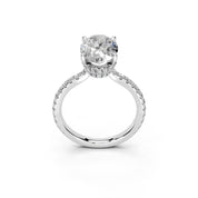 Oval Cut Double Hidden Halo  Pave  Lab Grown Diamond Engagement Ring