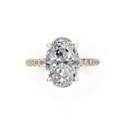 Oval Cut Double Hidden Halo  Pave  Lab Grown Diamond Engagement Ring