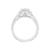 Oval cut Halo Lab Grown Diamond Engagement Ring with Twisted Pave Setting