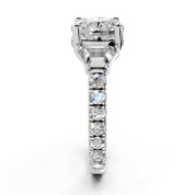 Pave Lab Grown Diamond Engagement Ring with Cushion Center Stone