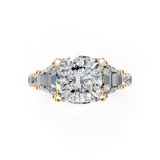 Pave Lab Grown Diamond Engagement Ring with Cushion Center Stone