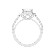 Asscher Cut Halo Lab Grown Diamond Engagement Ring