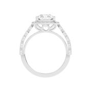 Cushion Cut Halo Lab Grown Diamond Engagement Ring