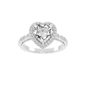 Heart Cut Halo Lab Grown Diamond Engagement Ring