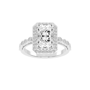 Radiant Cut Halo Lab Grown Diamond Engagement Ring