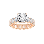 Asscher Cut Fancy Lab Grown Diamond Engagement Ring