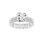 Asscher Cut Fancy Lab Grown Diamond Engagement Ring