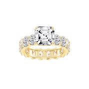 Asscher Cut Fancy Lab Grown Diamond Engagement Ring