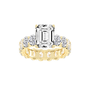 Emerald Cut Fancy Lab Grown Diamond Engagement Ring