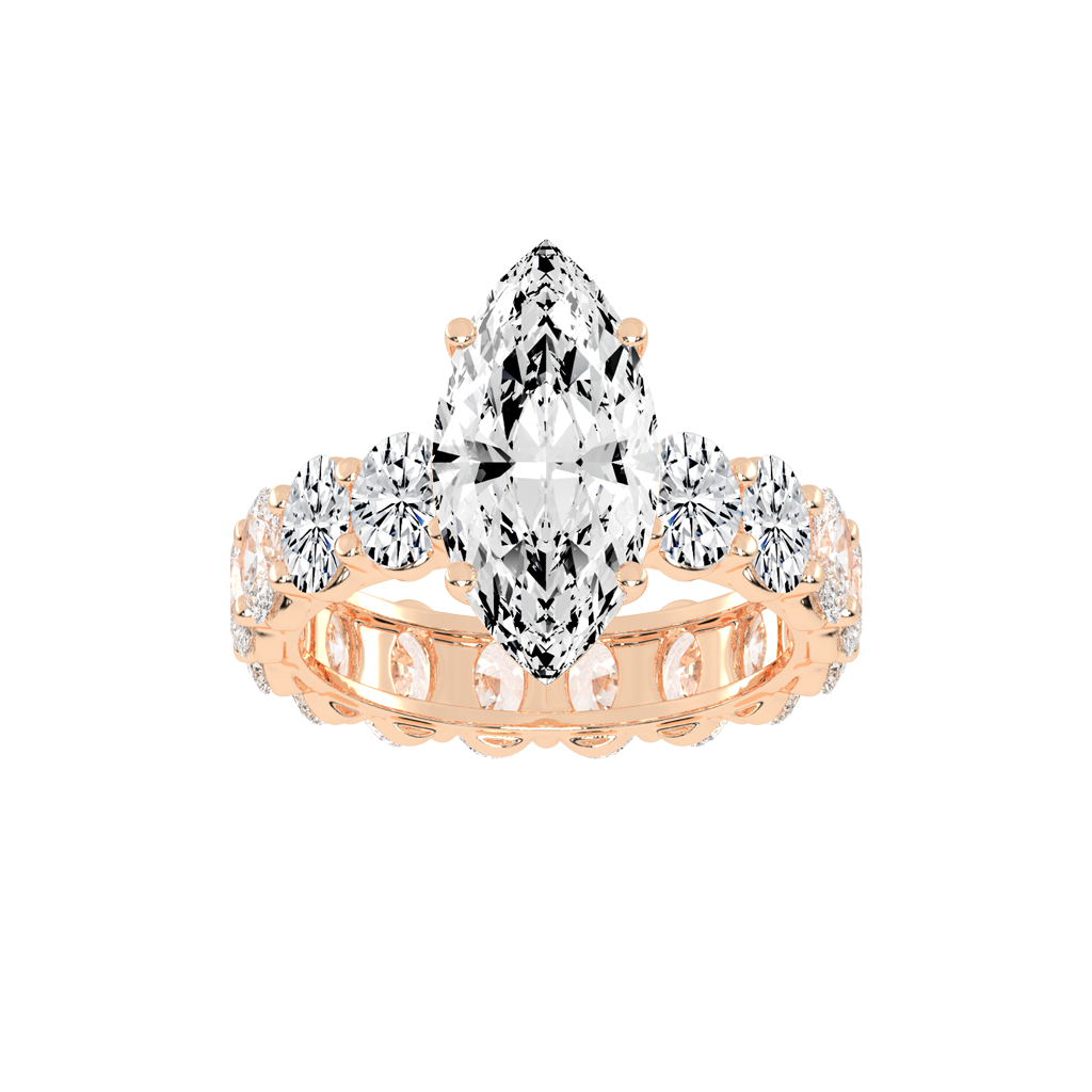 Marquise Cut Fancy Lab Grown Diamond Engagement Ring