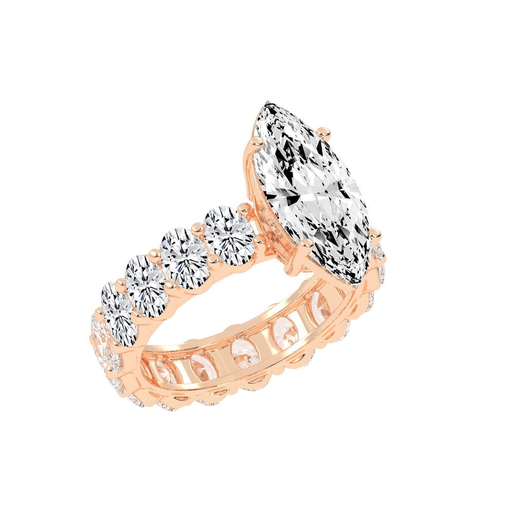 Marquise Cut Fancy Lab Grown Diamond Engagement Ring