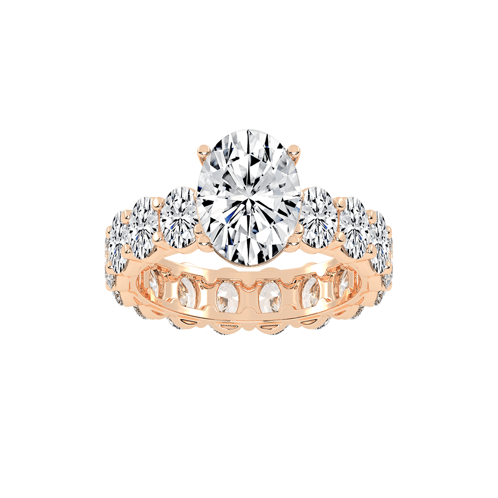 Oval Cut Fancy Lab Grown Diamond Engagement Ring