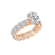 Oval Cut Fancy Lab Grown Diamond Engagement Ring