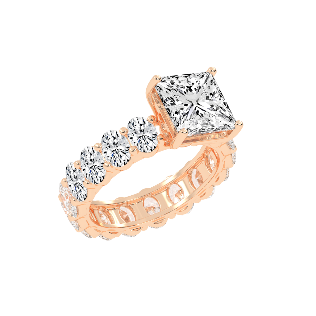 Princess Cut Fancy Lab Grown Diamond Engagement Ring