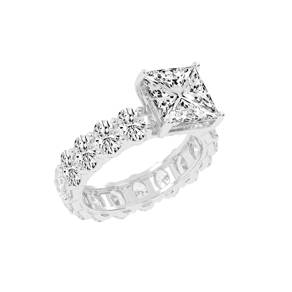 Princess Cut Fancy Lab Grown Diamond Engagement Ring