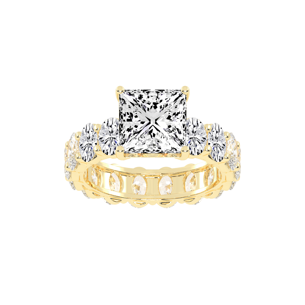 Princess Cut Fancy Lab Grown Diamond Engagement Ring