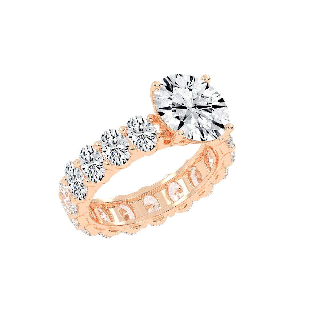 Round Cut Fancy Lab Grown Diamond Engagement Ring