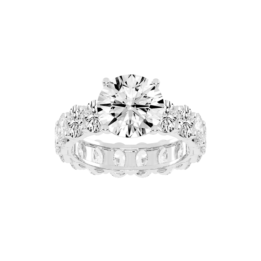 Round Cut Fancy Lab Grown Diamond Engagement Ring