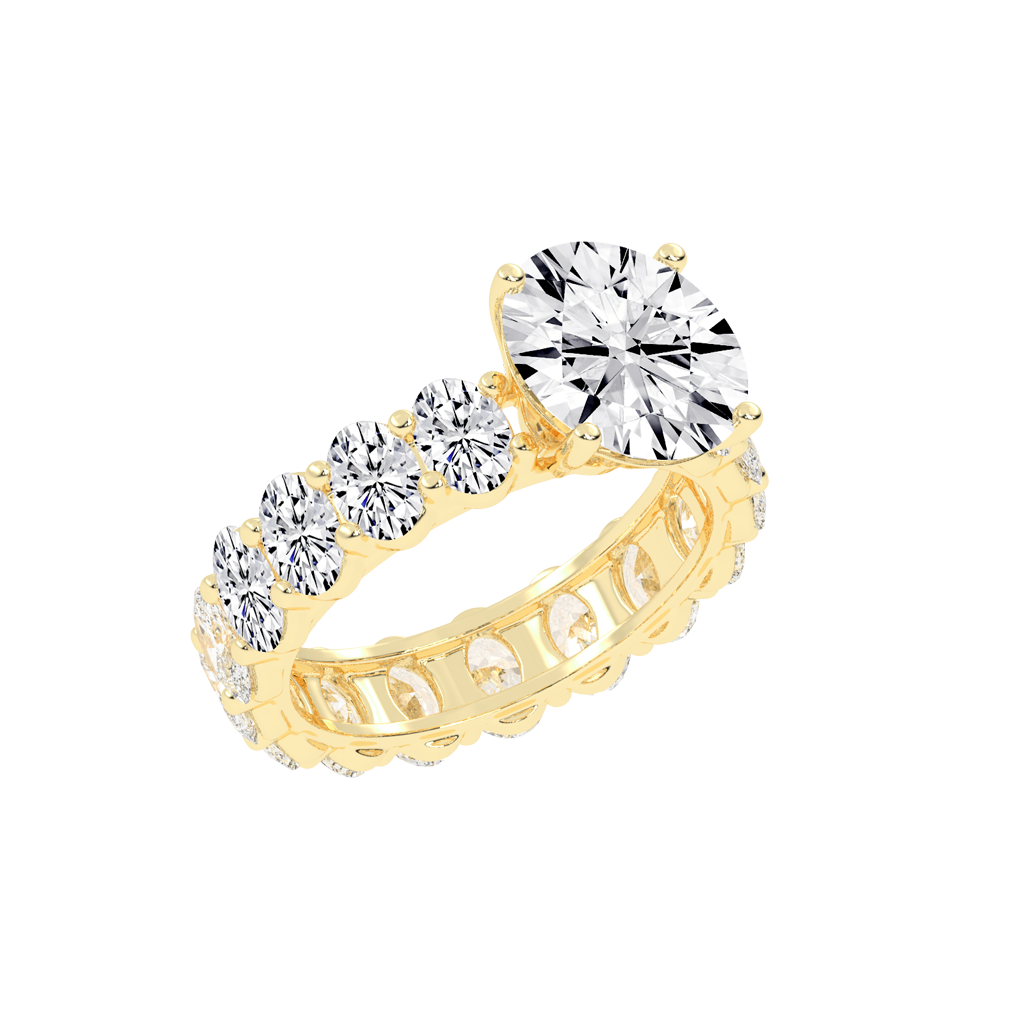 Round Cut Fancy Lab Grown Diamond Engagement Ring