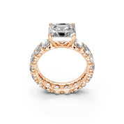 Asscher Cut Fancy Lab Grown Diamond Engagement Ring