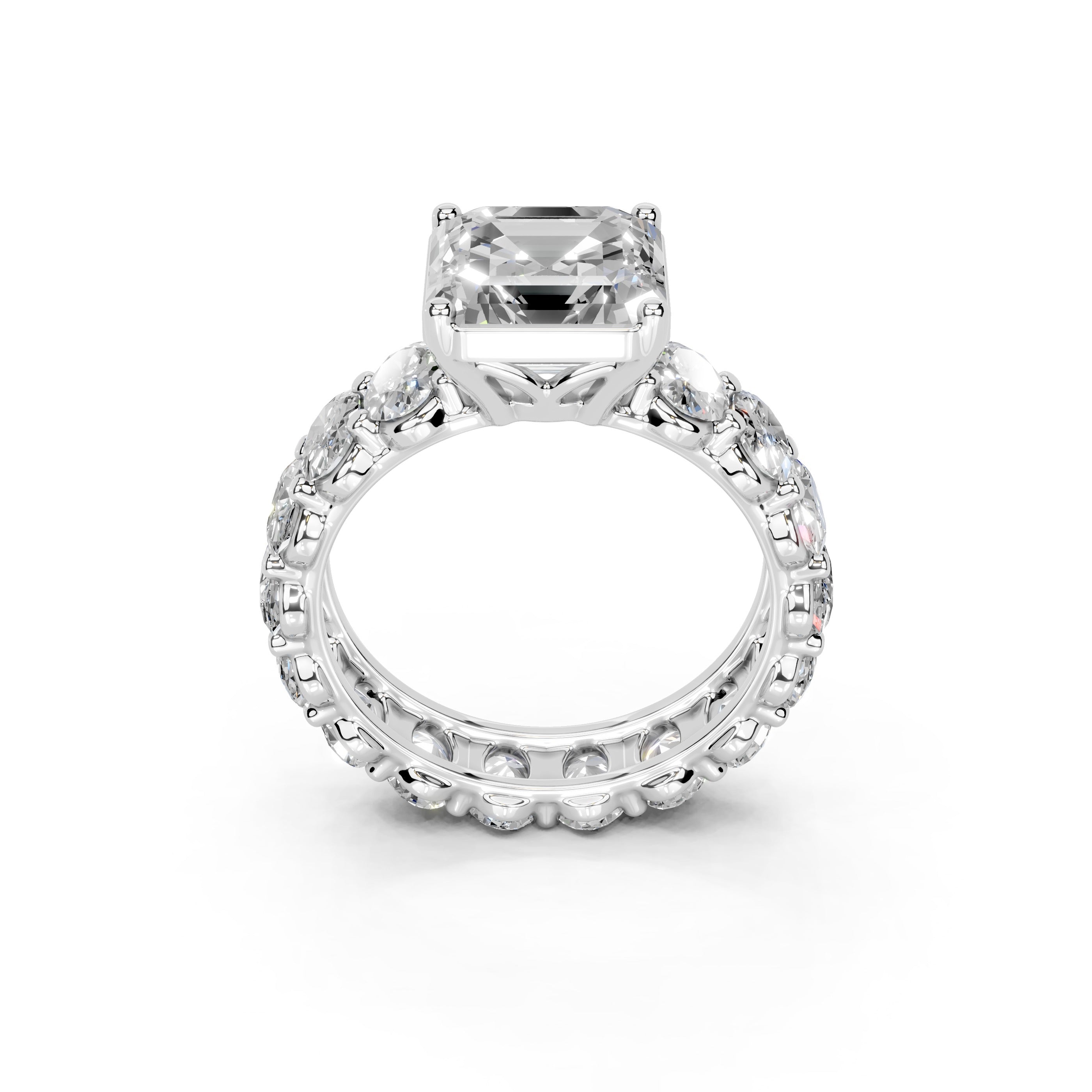 Asscher Cut Fancy Lab Grown Diamond Engagement Ring