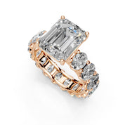 Emerald Cut Fancy Lab Grown Diamond Engagement Ring