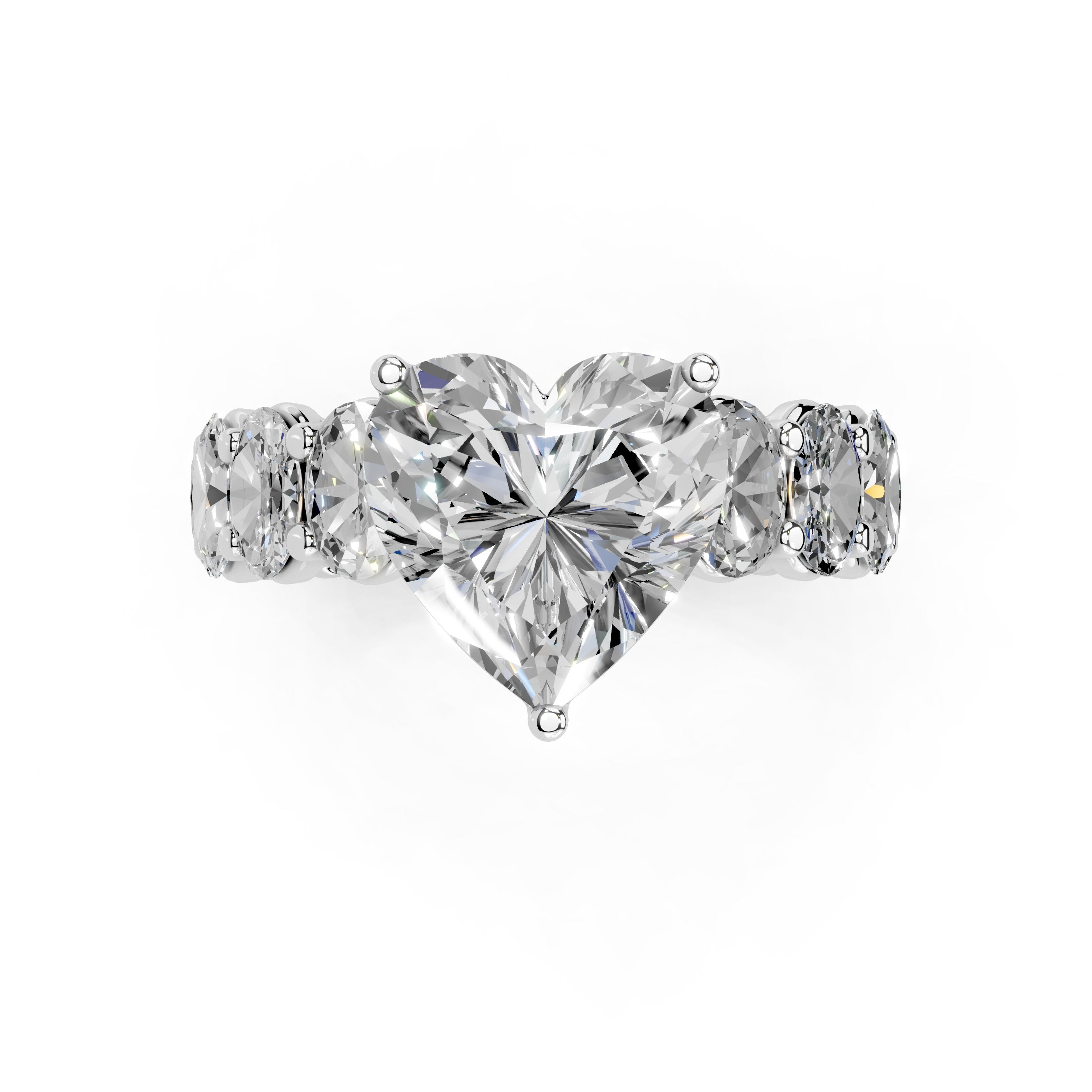 Heart Cut Fancy Lab Grown Diamond Engagement Ring