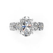 Oval Cut Fancy Lab Grown Diamond Engagement Ring