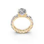 Oval Cut Fancy Lab Grown Diamond Engagement Ring