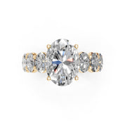 Oval Cut Fancy Lab Grown Diamond Engagement Ring