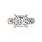 Princess Cut Fancy Lab Grown Diamond Engagement Ring