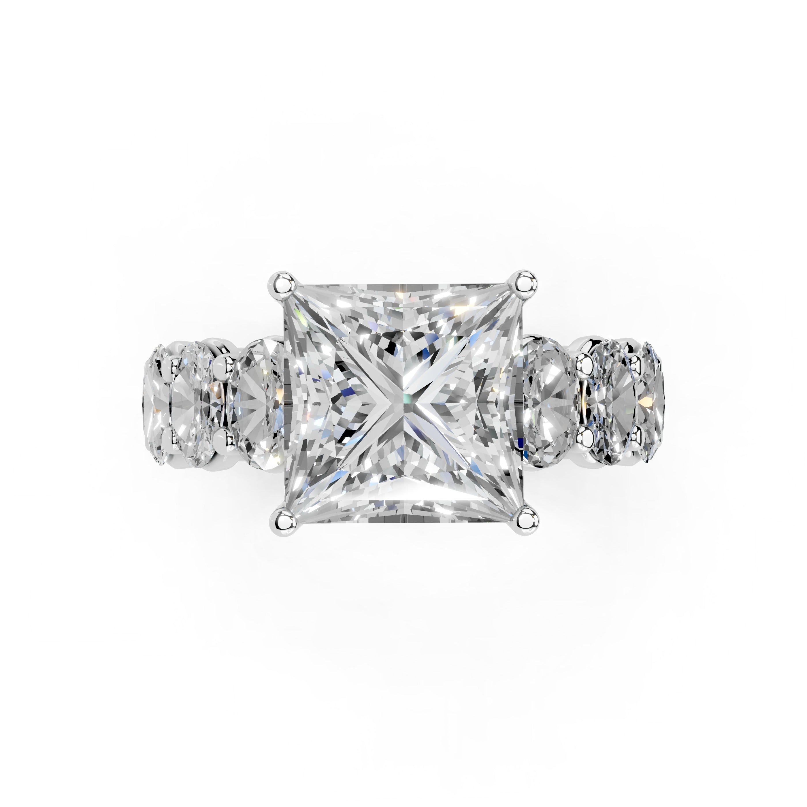 Princess Cut Fancy Lab Grown Diamond Engagement Ring