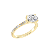 Oval Cut Four Prong Pave  Lab Grown Diamond Engagement Ring