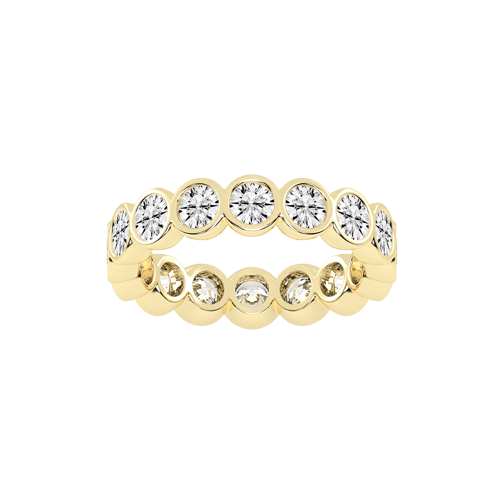 Bezel Set Round Cut Lab Grown Diamond Eternity Band