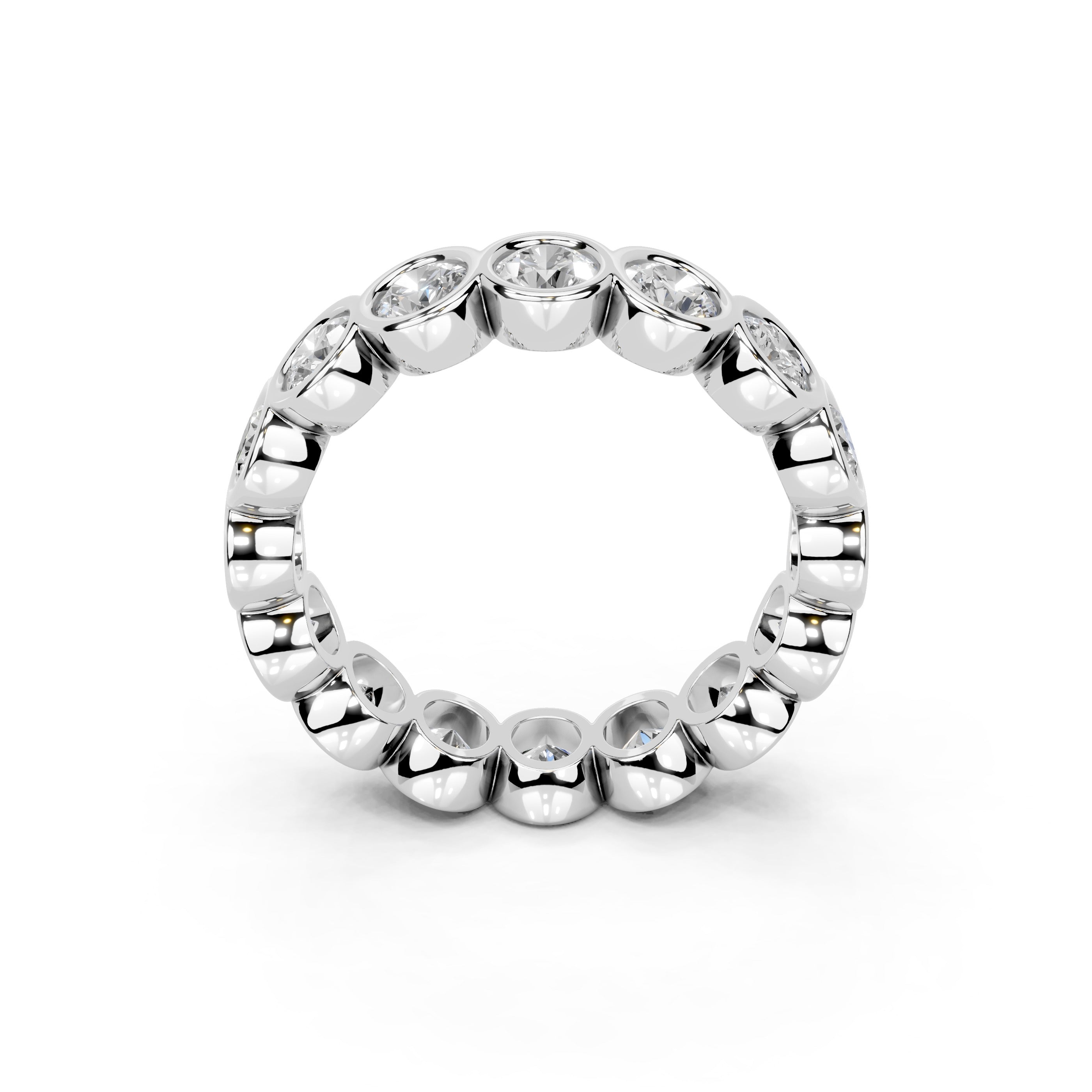 Bezel Set Round Cut Lab Grown Diamond Eternity Band