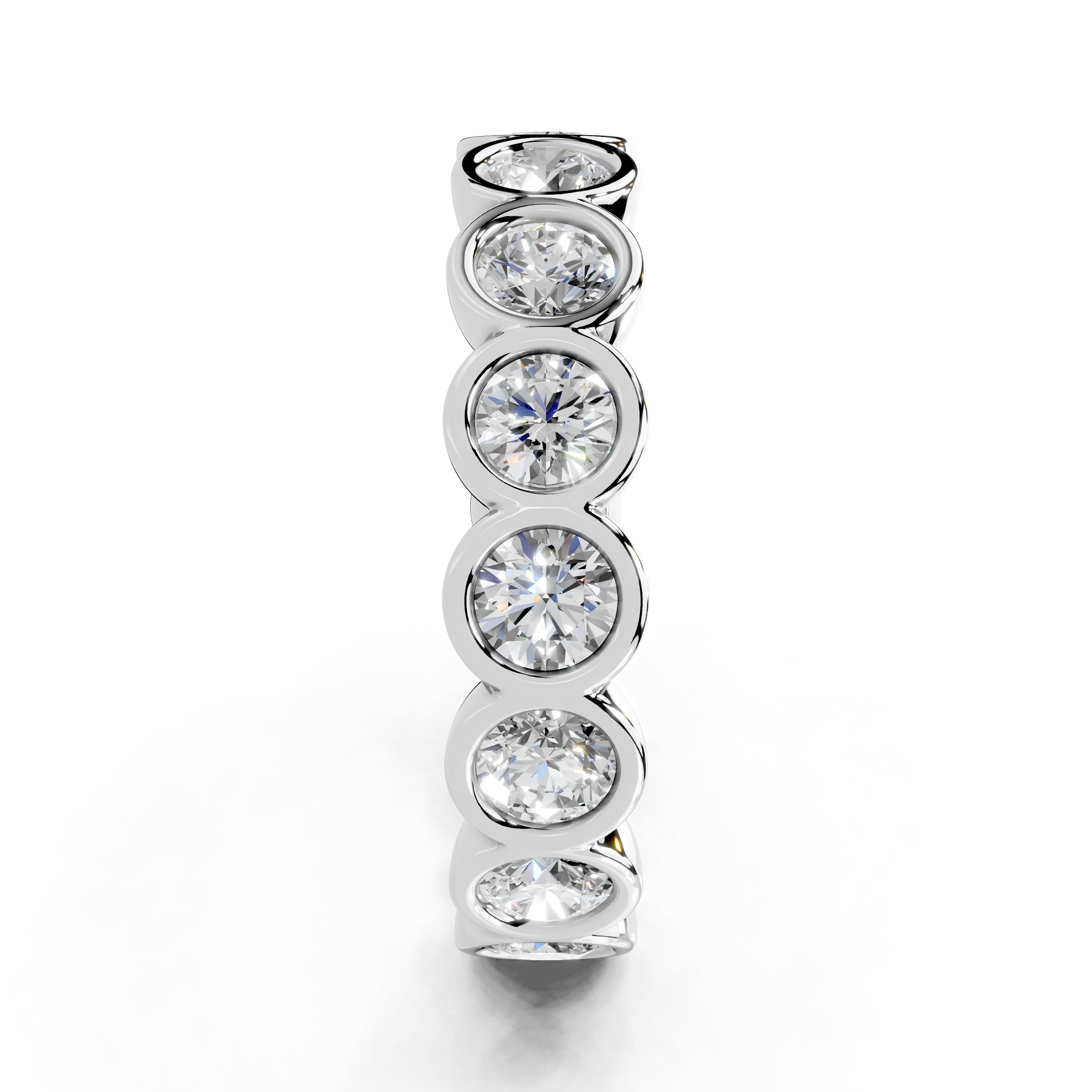 Bezel Set Round Cut Lab Grown Diamond Eternity Band