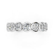 Bezel Set Round Cut Lab Grown Diamond Eternity Band