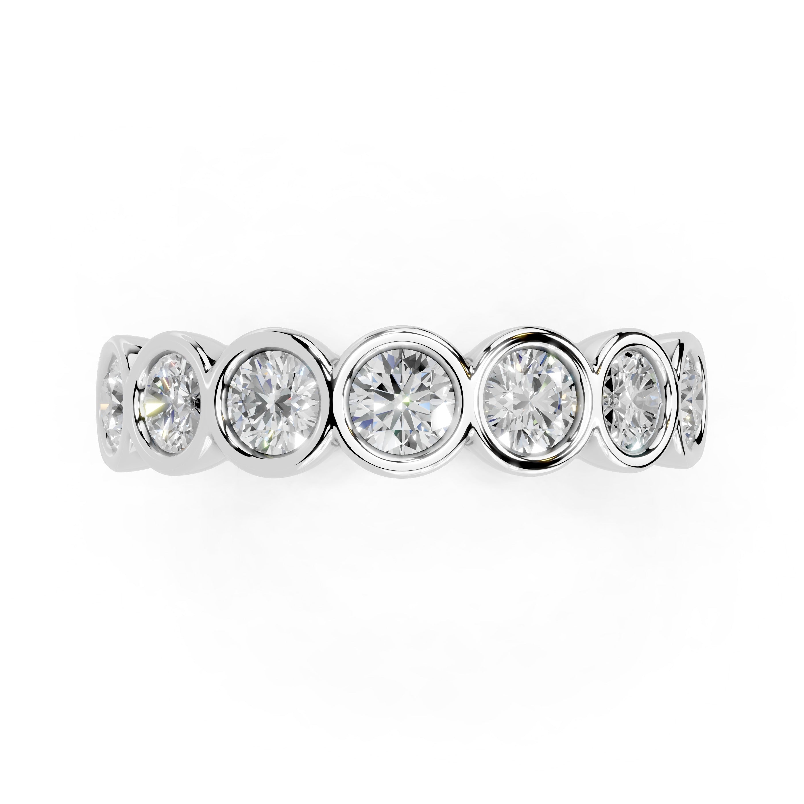 Bezel Set Round Cut Lab Grown Diamond Eternity Band